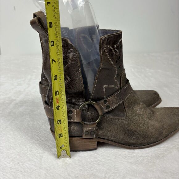 Bed Stu Women's 9.5 Canada Taupe Western Ankle Leather Boot Cobbler Distressed - Picture 10 of 15
